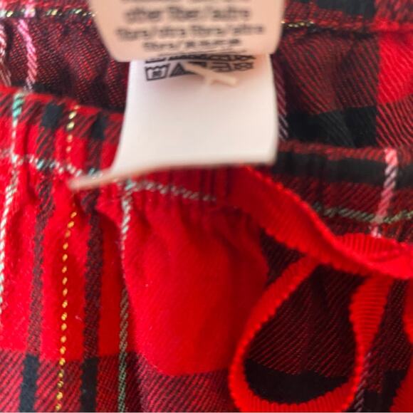 Victoria's Secret Plaid‎ Flannel Red Pajama Set Gold thread M - Picture 8 of 12